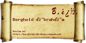 Berghold Ábrahám névjegykártya